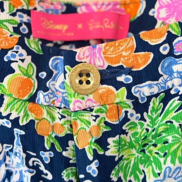 Lilly Pulitzer Disney Buttercup Shorts Navy Green Pink Size 4 - Picture 5 of 7
